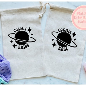 Cosmic Bride | Cosmic Babe | Cosmic Bachelorette Favor Bag | Space Cowgirl | Disco Cowgirl | Space Theme Bag | Custom Favor Bag |  Disco Bag