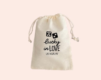 Lucky In Love Party Favor Bag | Vegas Bachelorette | Roll The Dice | Custom Gift Bags