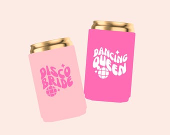 Disco Bachelorette Can Cooler | Disco Bride | Dancing Queen | Retro Bach | Groovy