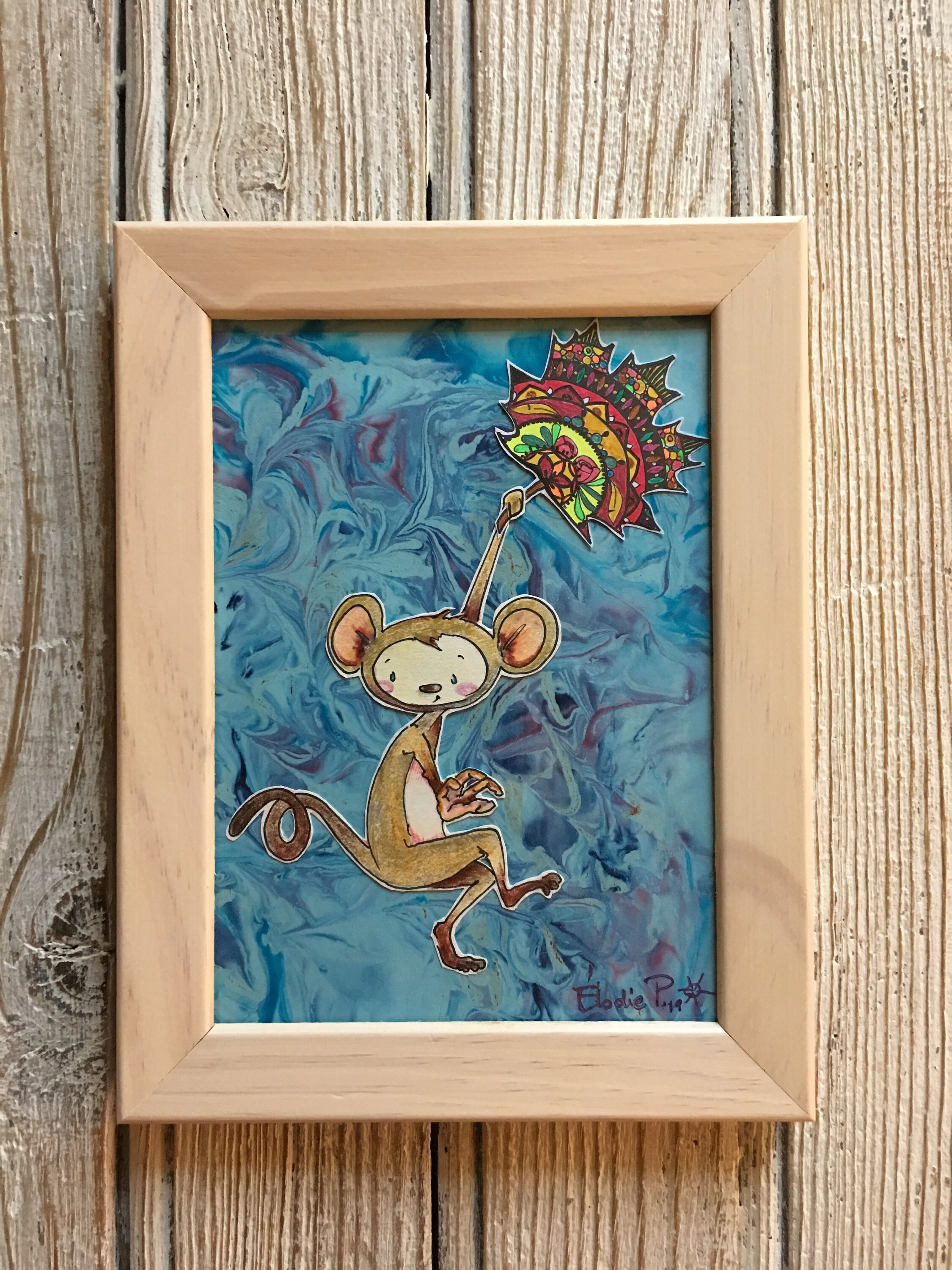 Envolé de Mon Ouistiti ~ Dessin Encadré