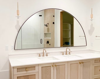 Large Mirror Bathroom Decor Half Circle Mirror Steel Mirror Boho Mirror Custom Made Mirror Designer Wall Art Big Mirror Vintage Mirror