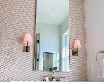 Steel Framed Full Length Mirror: Modern Industrial Vanity, Black or White Finish