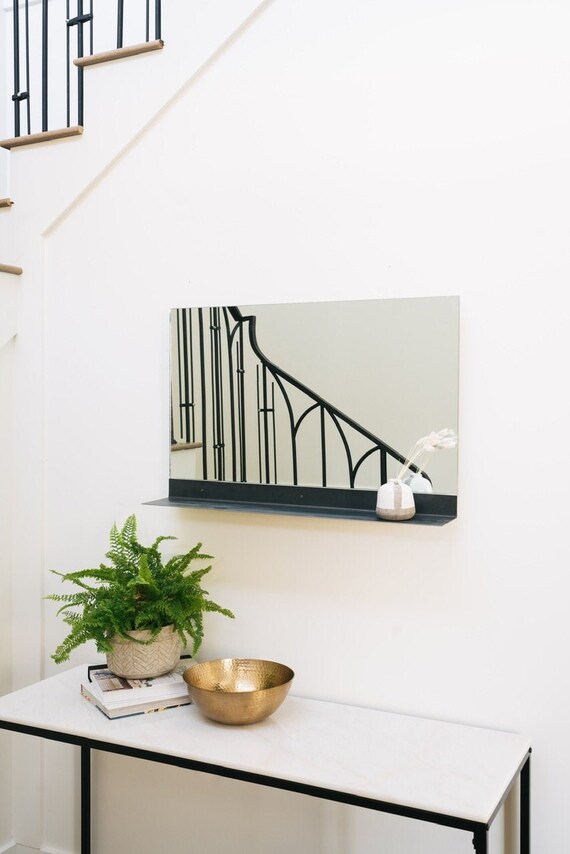 Modern Black Floating Shelves - Stylish Wall Decor for Bathroom