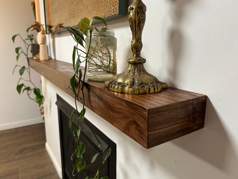 Fireplace mantle matte, Mantle, Beam, Wood Mantel, Wall Shelf, Floating Mantel, metal mantle, steel mantle, fireplace mantle, rustic mantle image 1