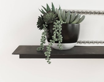 Handmade Metal Floating Shelf: Industrial Modern Steel, 12" Deep