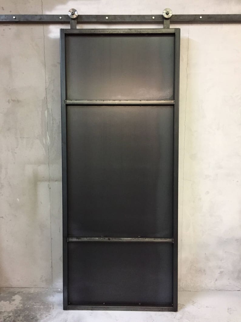 Industrial Metal Sliding Barn Door Steel Modern Custom Etsy