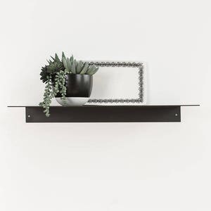 Metal Floating Kitchen Shelf 9.5'' Deep Picture Industrial Modern Steel Wall Shelves White Sheet Metal Raw Black Handmade Handcrafted image 3