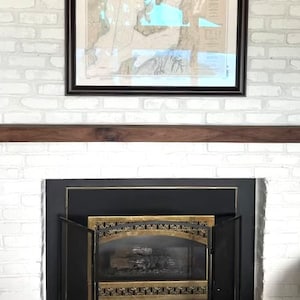 Fireplace mantle matte, Mantle, Beam, Wood Mantel, Wall Shelf, Floating Mantel, metal mantle, steel mantle, fireplace mantle, rustic mantle image 5