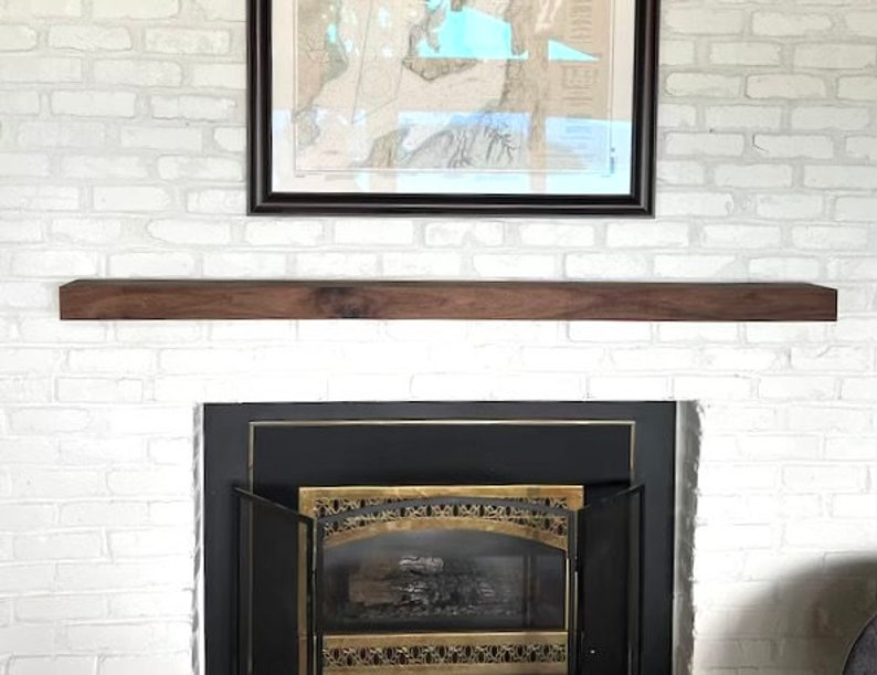 Fireplace mantle matte, Mantle, Beam, Wood Mantel, Wall Shelf, Floating Mantel, metal mantle, steel mantle, fireplace mantle, rustic mantle image 5