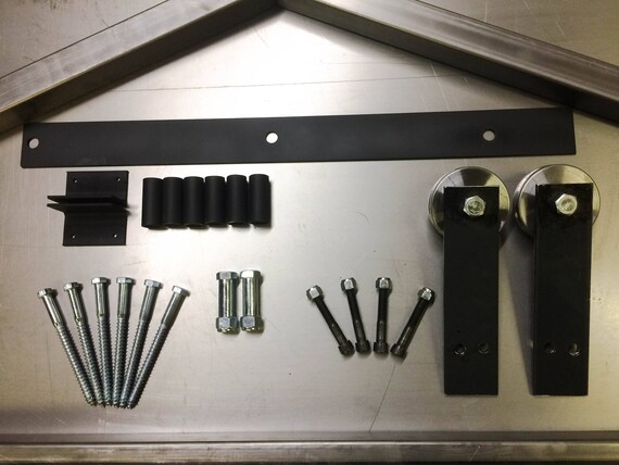 Steel Metal Barn Door Modern Hardware Complete Set