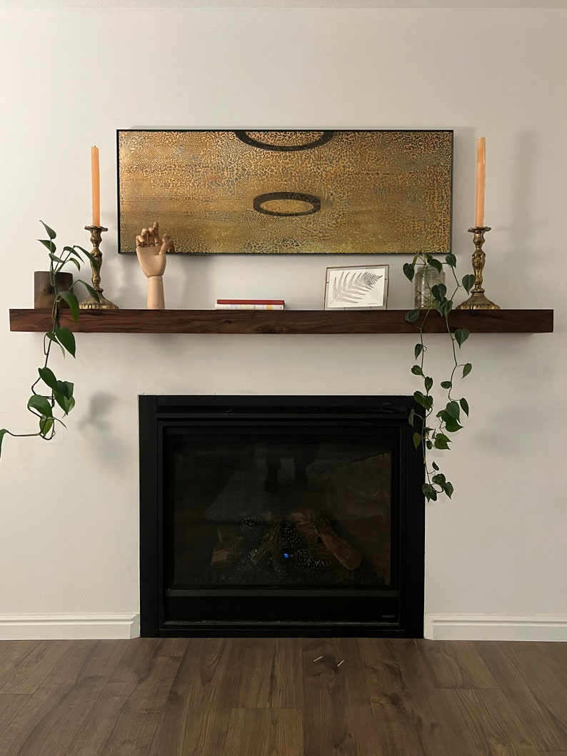 Fireplace mantle matte, Mantle, Beam, Wood Mantel, Wall Shelf, Floating Mantel, metal mantle, steel mantle, fireplace mantle, rustic mantle image 4