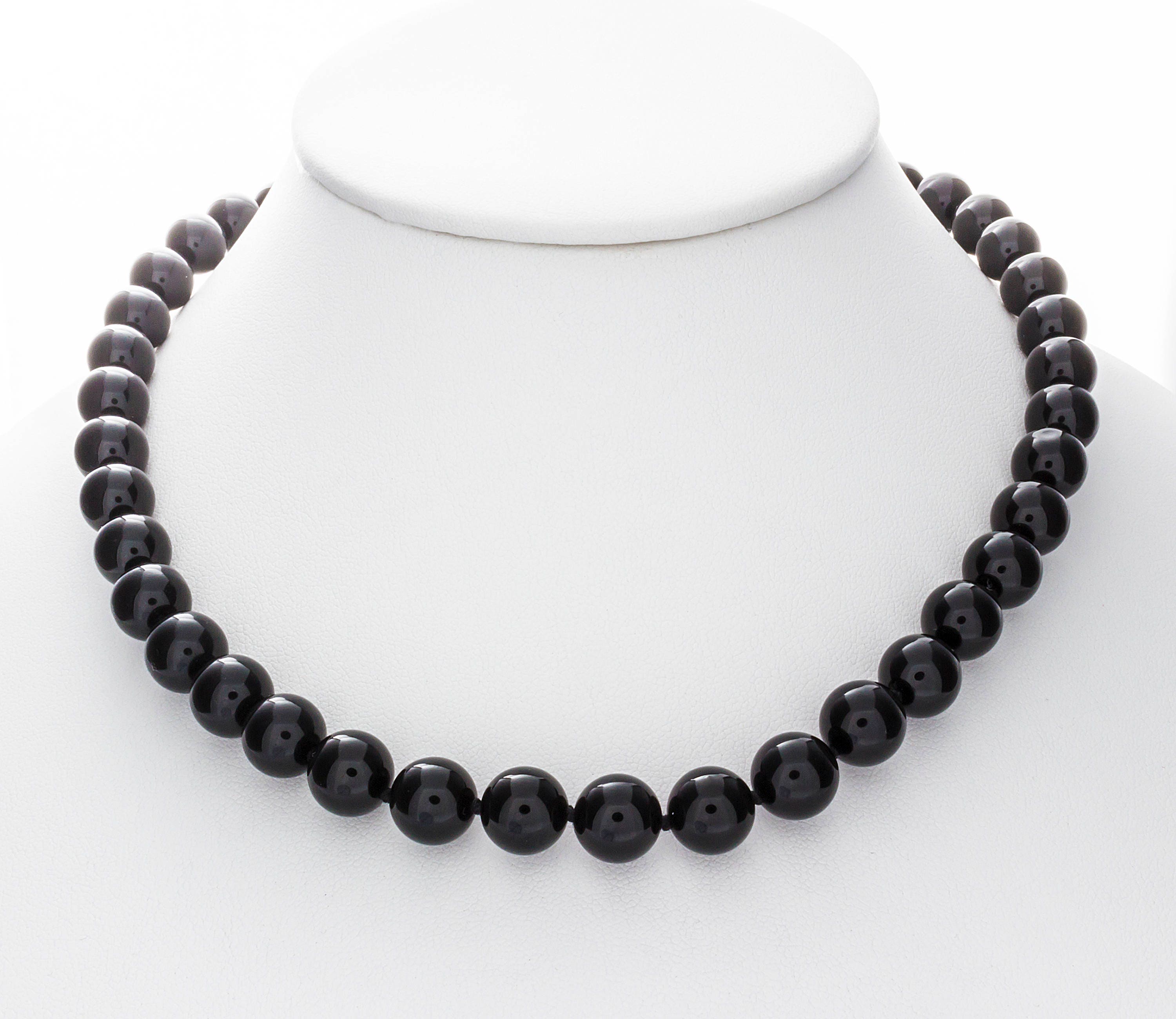 ブレスレット LESS IS MORE onyx necklace 10mm silver-onyx-pendant-necklace-