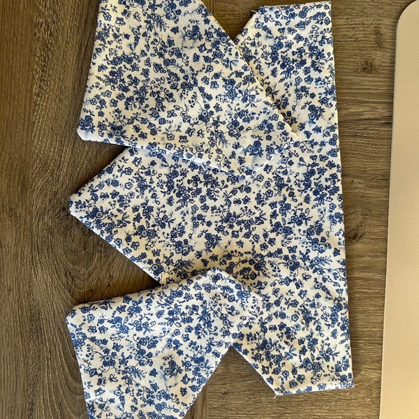 Blue ditsy floral dog bandanas for collars