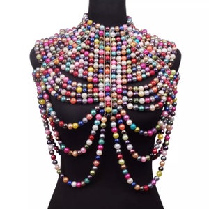 Pearl Armor Festival Accessories/ Burning Man/ Rave/Festival Fashion/ Festival Outfit Rainbow