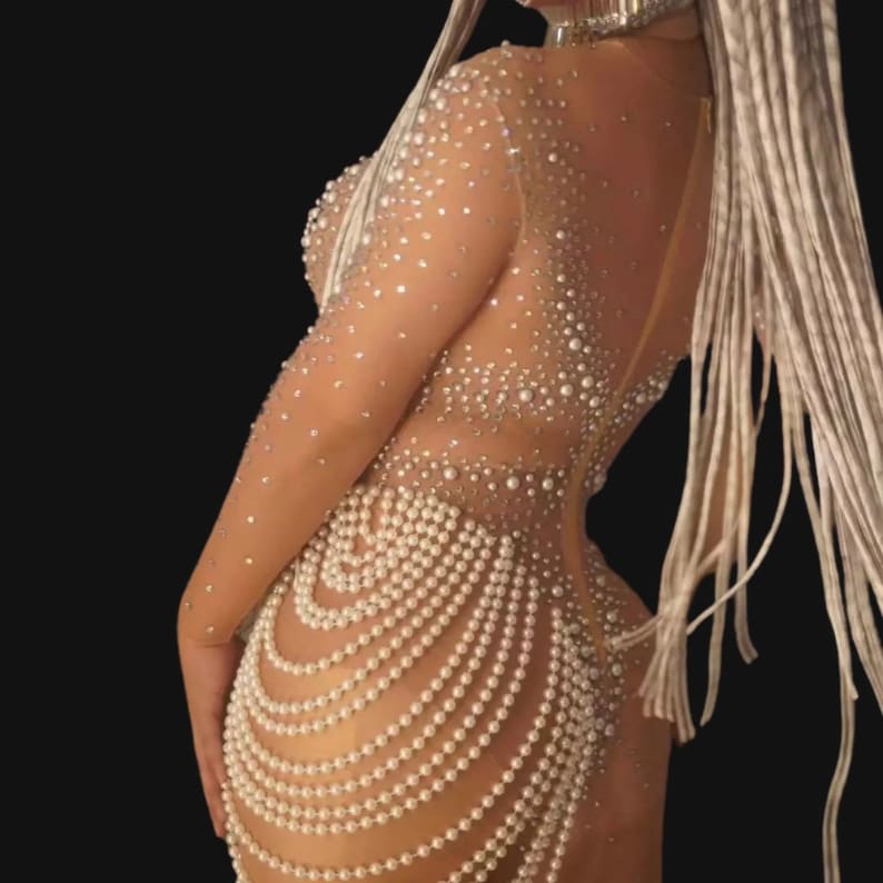Pearls N Bass FULL Bodysuit Festival Accessories/ Burning Man/ Rave/Festival Fashion/ Festival Outfit image 3