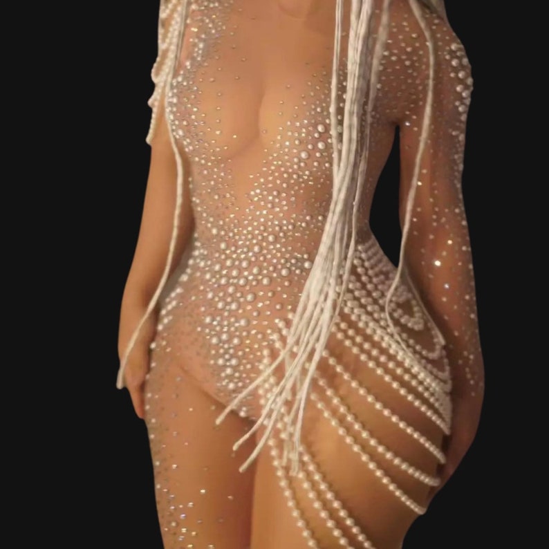 Pearls N Bass FULL Bodysuit Festival Accessories/ Burning Man/ Rave/Festival Fashion/ Festival Outfit image 2