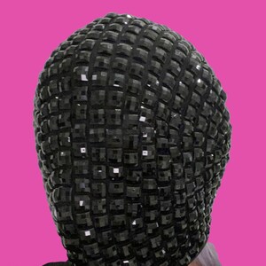 Black Rhinestone Mask Festival Accessories/ Burning Man/ Rave/Festival Fashion/ Festival Outfit image 3