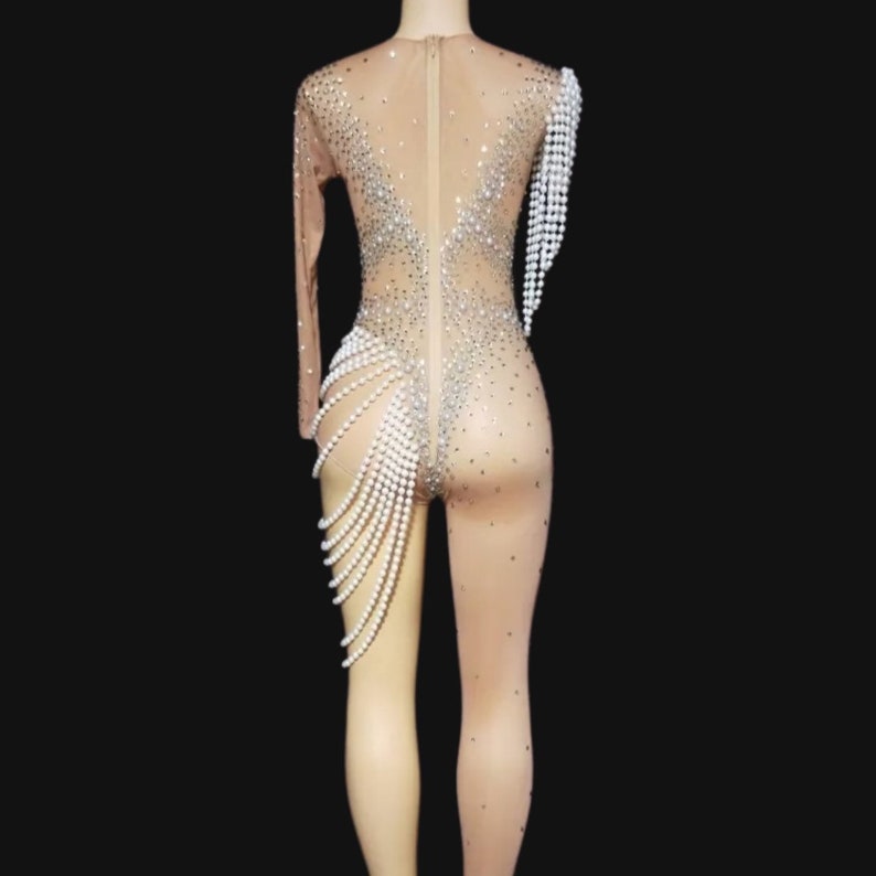 Pearls N Bass FULL Bodysuit Festival Accessories/ Burning Man/ Rave/Festival Fashion/ Festival Outfit image 4