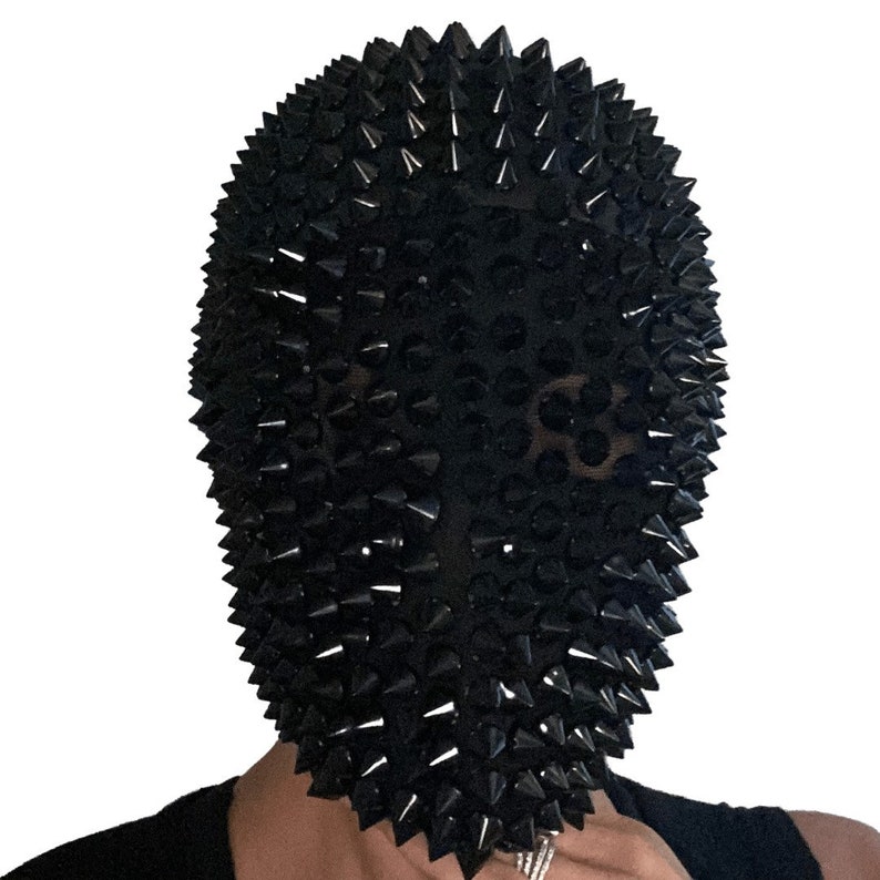 Black Spike Mask Festival Accessories/ Burning Man/ Rave/Festival Fashion/ Festival Outfit image 5