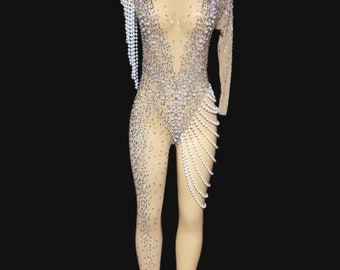 Pearls N Bass FULL Bodysuit- Festival Accessories/ Burning Man/ Rave/Festival Fashion/ Festival Outfit