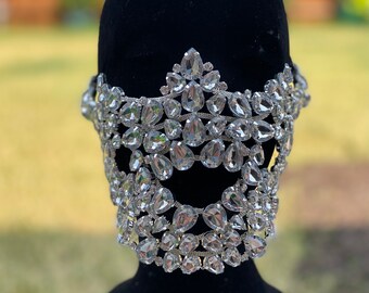 Crystal Skull Face Mask- Festival Accessories/ Burning Man/ Rave/Festival Fashion/ Festival Outfit