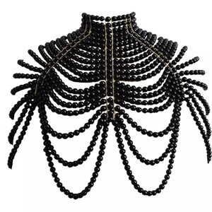 Pearl Armor Festival Accessories/ Burning Man/ Rave/Festival Fashion/ Festival Outfit Black