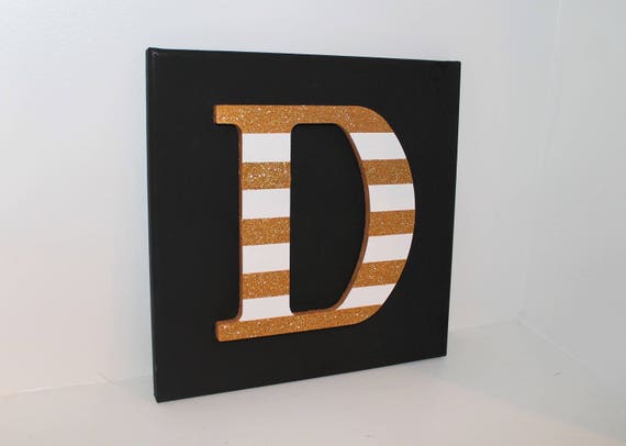 Wood Letters Hand Painted Glitter And Sparkles White And Etsy