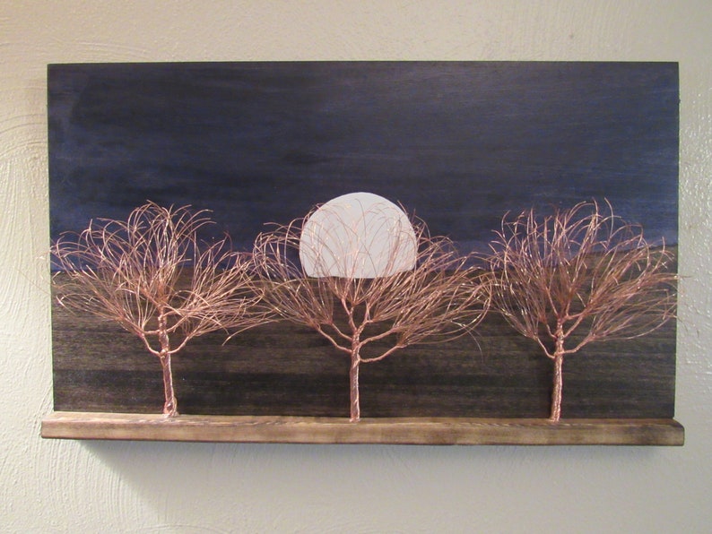 Copper Art Wall Tree South Western Rustic Hanging Nature Wood