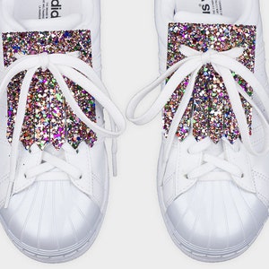 Leather shoe accessories kilties FRINGE GLITTER CONFETTI