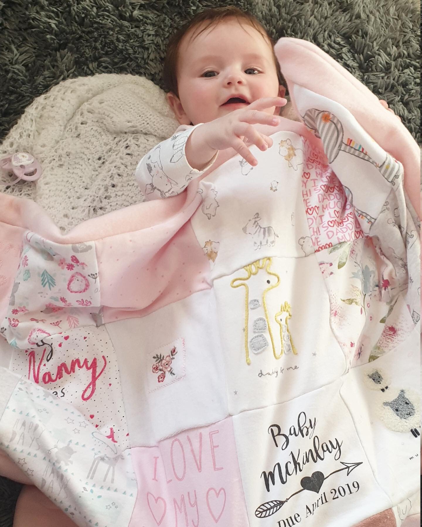 Patchwork keepsake baby blanket made out of baby's old Etsy