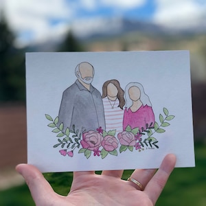 5x7 Custom Watercolor Portraits