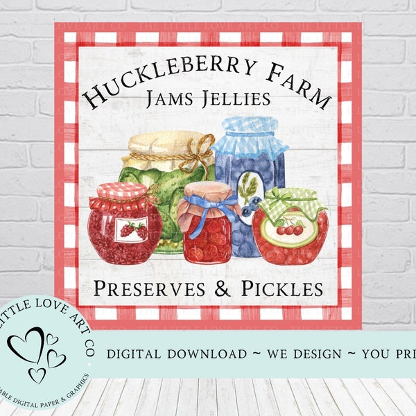 Farmhouse Kitchen Jams Jellies Preserves Pickles Sign Design, Farmhouse Decor, Kitchen Sign, Digital Paper, DIGITAL DOWNLOAD