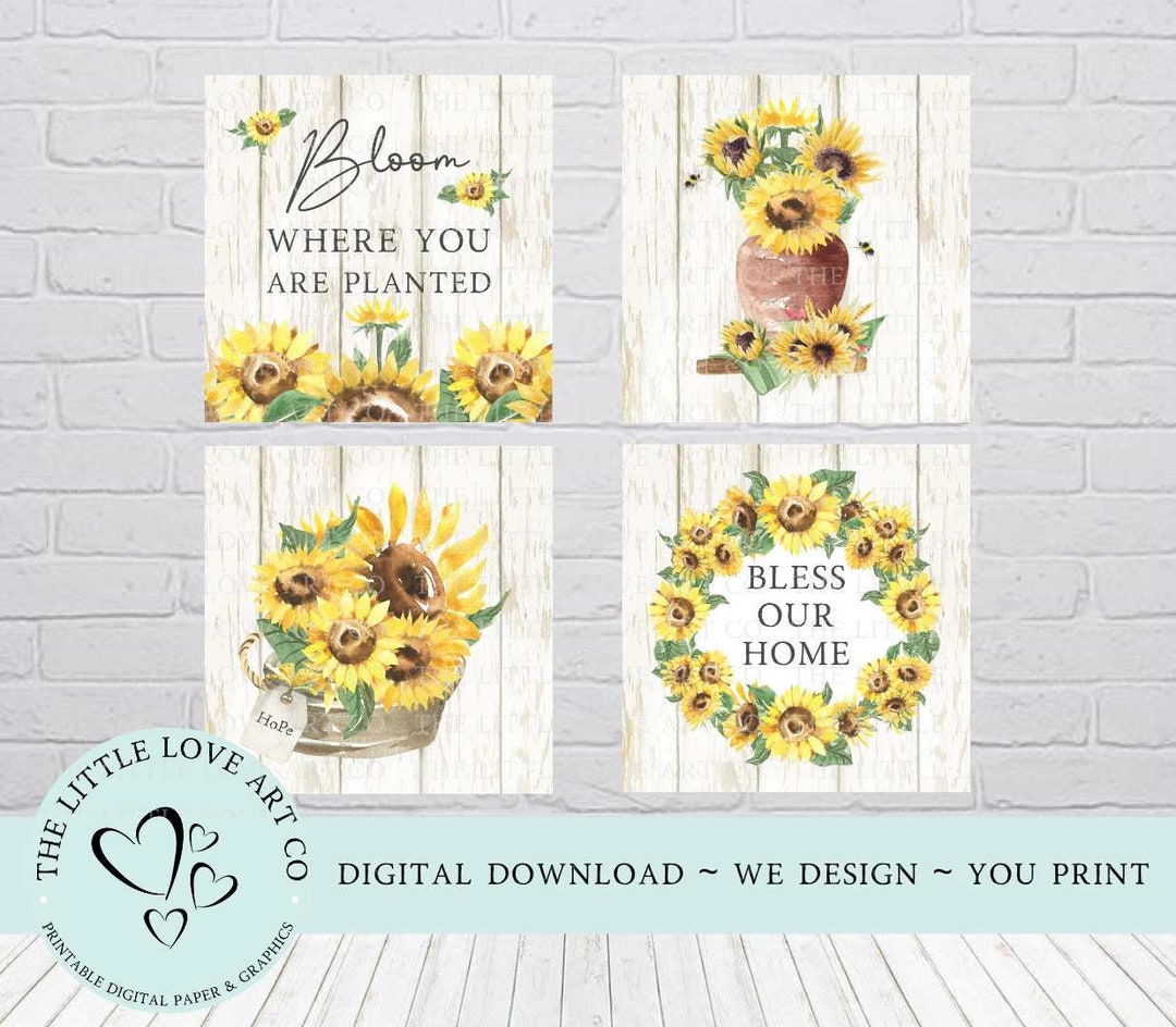 Sunflowers Mini Tiered Tray Sign Designs Summer Decor Summer - Etsy