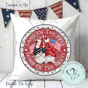 Gnomes de la fête de l'indépendance des États-Unis PNG, couronne de fleurs, signe des gnomes patriotiques, sublimation du 4 juillet, décoration de porche, centre de la couronne, téléchargement numérique