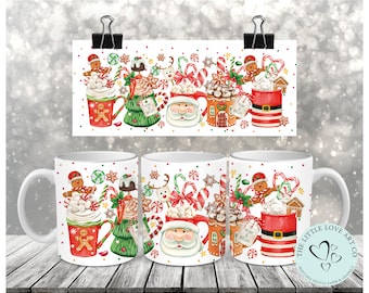 11oz Mug Wrap Christmas Hot Cocoa Design -  Christmas Sublimation Design, Mug Wrap, Hot Chocolate Gingerbread, PNG, Instant Digital Download