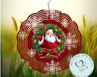 Diseño de sublimación de guirnalda navideña vintage de Papá Noel (descarga digital PNG)