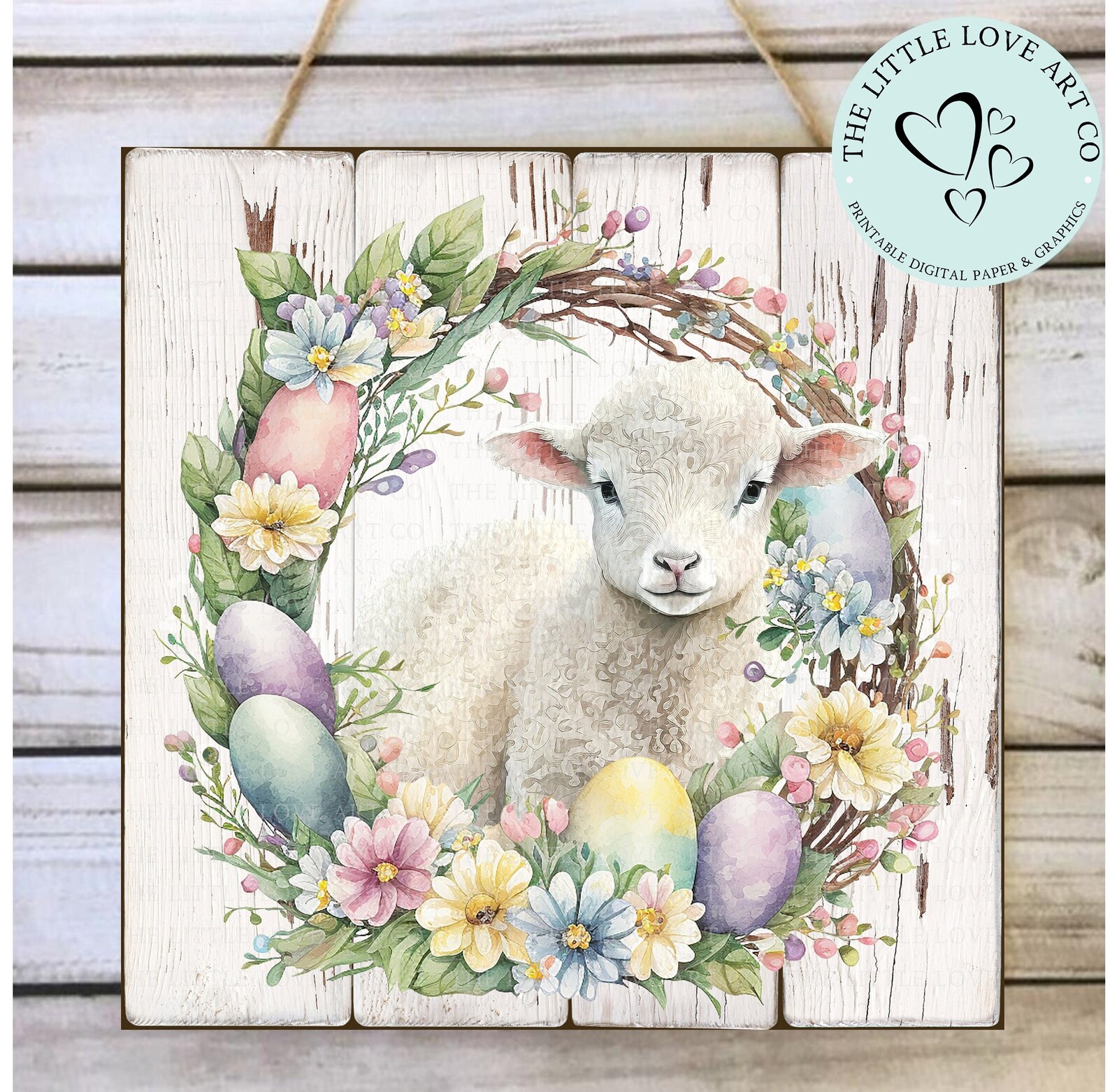 Lamb Easter Egg Wreath Design Spring Flowers Easter Wreath Etsy