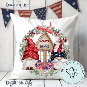 Conception patriotique de guirlande de gnomes des États-Unis, conception de signe de gnome des braves, décor du 4 juillet, signe de plateau à plusieurs niveaux, bois rustique, téléchargement numérique