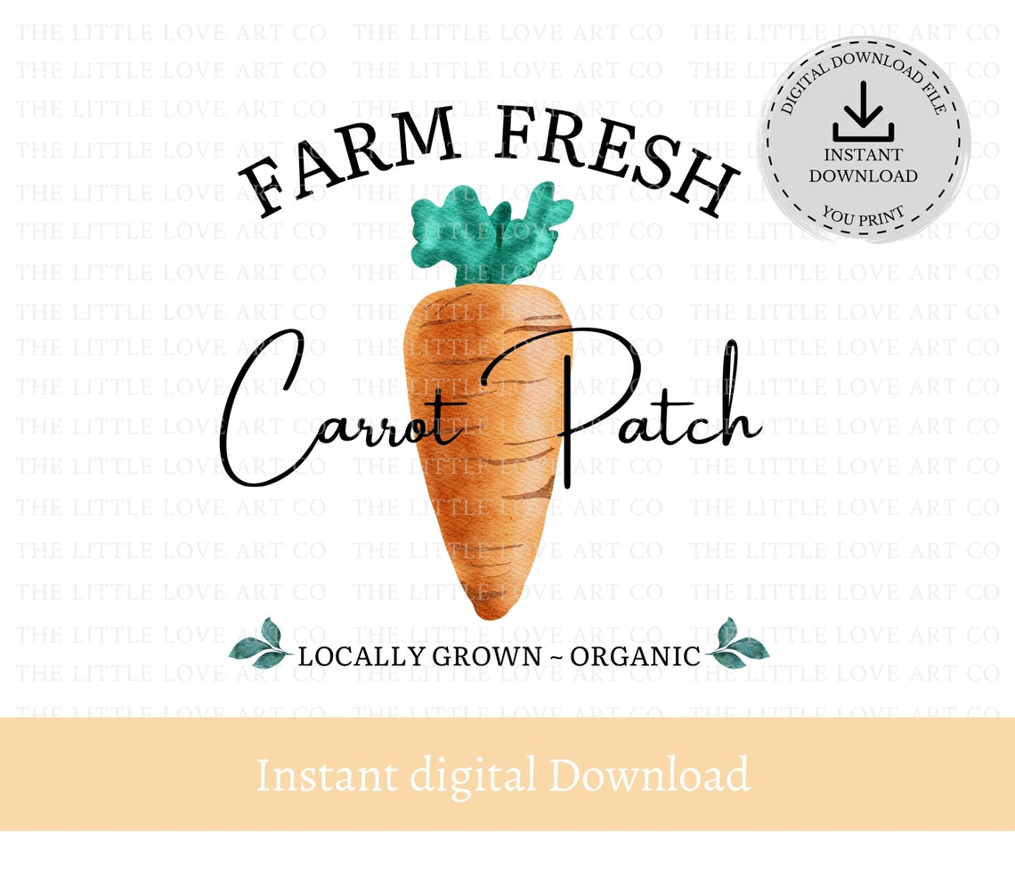 Farm Fresh Carrot Patch Sign Design Easter Carrot Sign Etsy