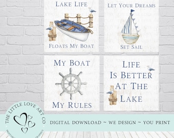 See Leben Mini Tiered Tray Schild Designs, Sommer Dekor, Sommer Mini Schild, Boot Segelboot See PNG, digitales Papier, DIGITAL DOWNLOAD