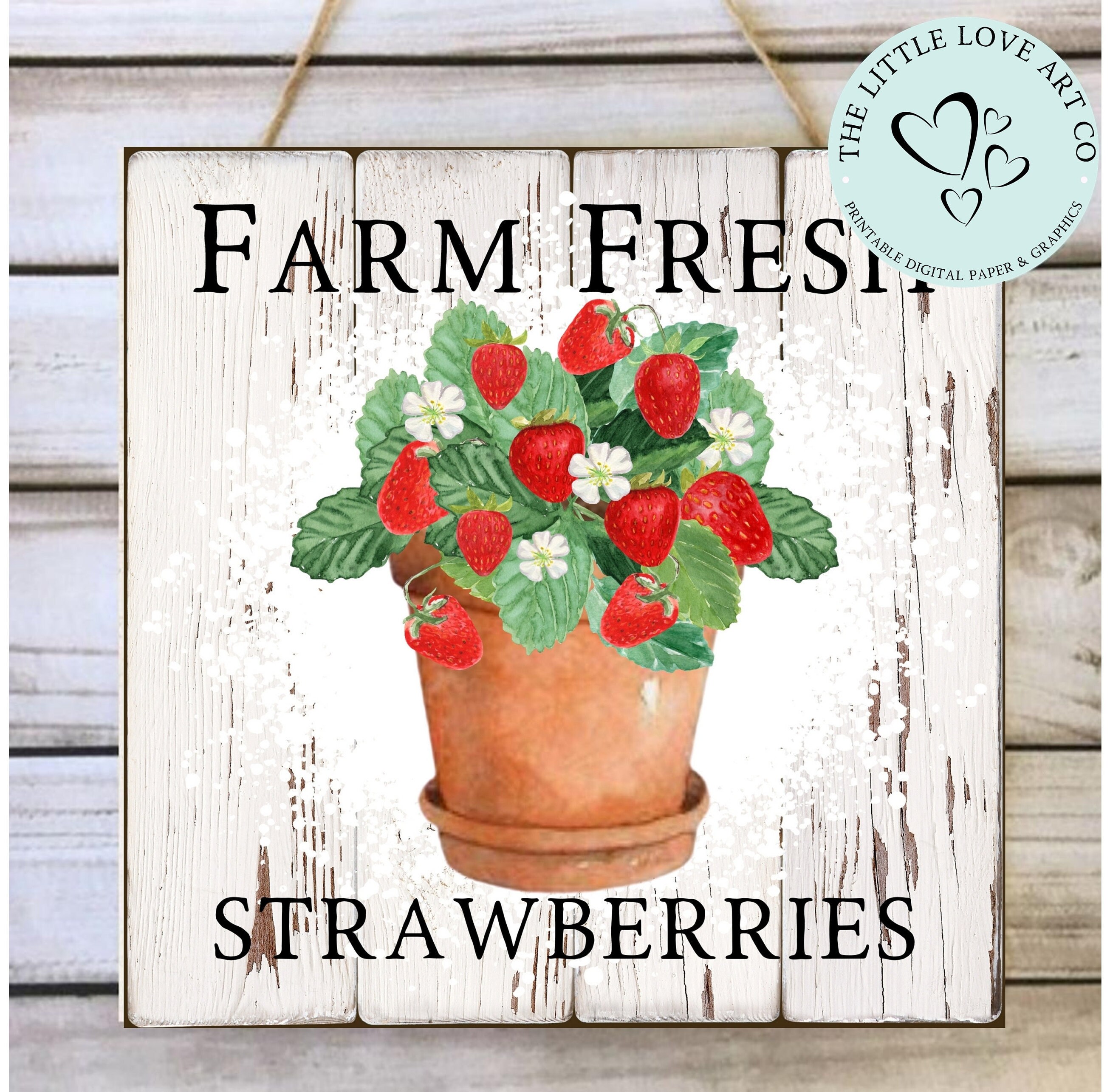 Strawberry Tiered Tray Decor, Strawberry Wood Decor, Chunky Strawberries, Strawberry Cart, Strawberry Sign, Kitchen Decor, Summer Decor