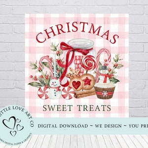Christmas Sweet Treats Sign Design,Christmas Cookie Jar, Festive Treats, Tiered Tray Sign, Wall Art, Wooden Plaque, INSTANT DIGITAL DOWNLOAD
