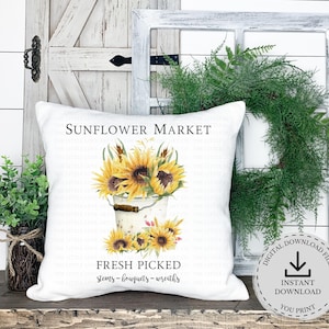 Sunflower Farm Sunflowers Pail , Farmhouse Decor, Sunflower Bucket Rustic Sign, Printable PNG, Decoupage Scrapbook Paper, DIGITAL DOWNLOAD