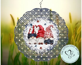 Girandola a vento con stelle e strisce del 4 luglio, design a sublimazione, giorno dell'indipendenza, girandola patriottica, PNG, decorazione da giardino, download digitale istantaneo