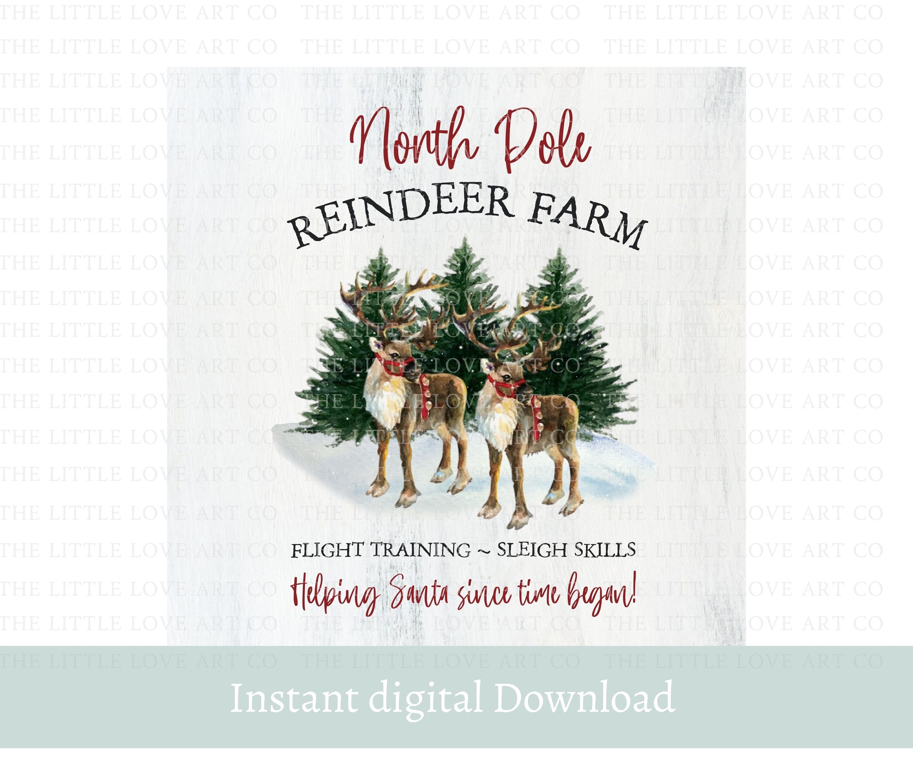 North Pole Reindeer Farm PNG Christmas Clip Art Christmas - Etsy
