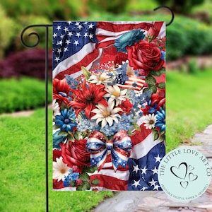 Design en sublimation de drapeau de jardin du jour de l'indépendance du 4 juillet, indépendance américaine, décor de jardin du 4 juillet, drapeau de porche des États-Unis, téléchargement numérique