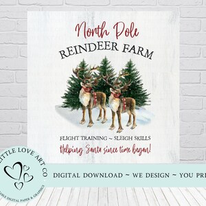 North Pole Reindeer Farm PNG, Christmas Clip Art, Christmas Decor ...