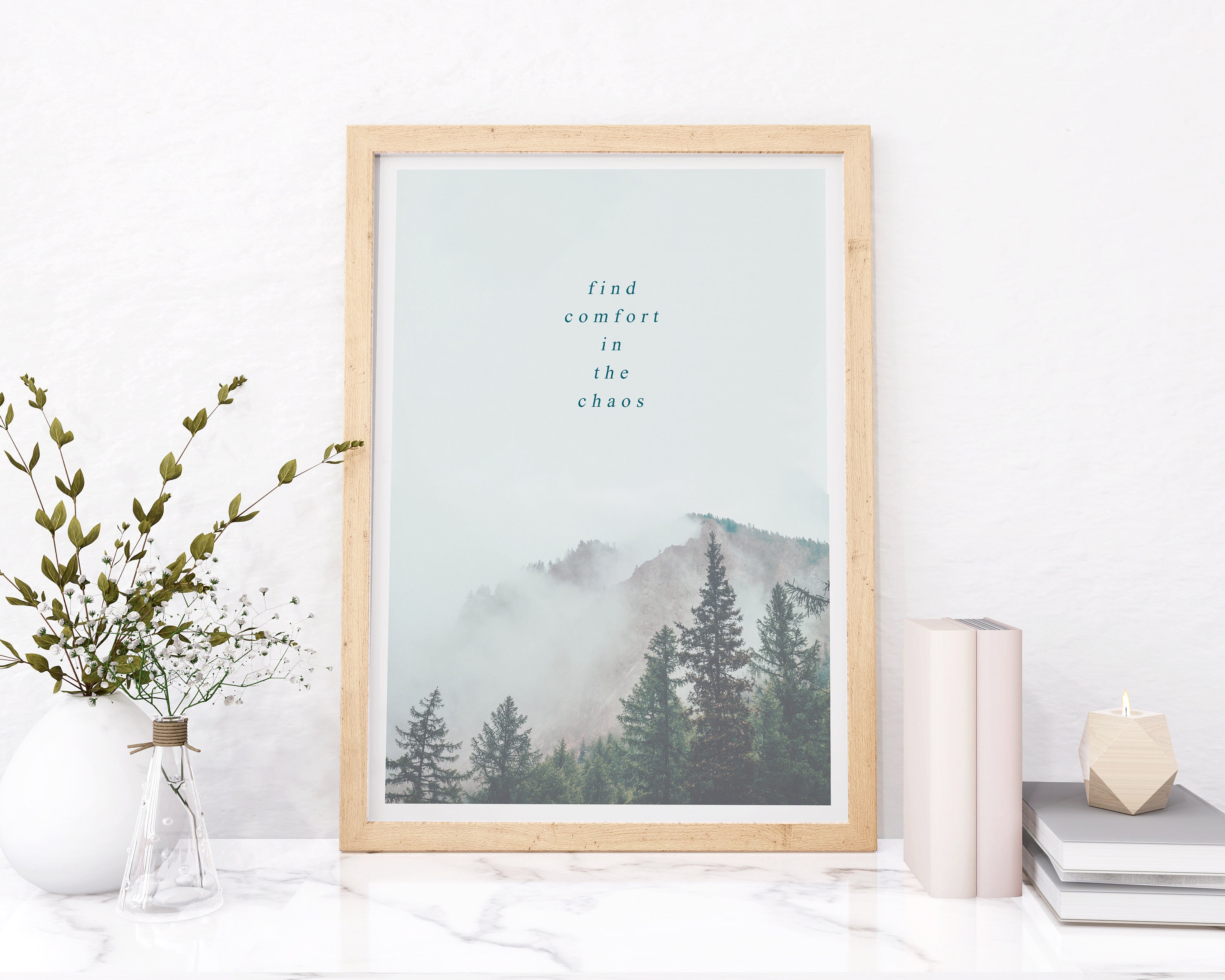 Find comfort in the chaos print positive quote prints Etsy