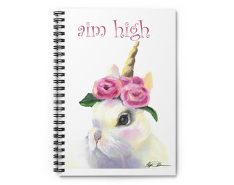 Unicorn Journal, Cute Notebook, Bunny Notebook, Unicorn Notebook| Bunnicorn, Spiral Notebook, Unicorn Gift