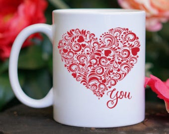Love You Mug, Paisley, Valentines Day Gift, Gift For Him, Gift For Wife, I Love You Gift, Gift for Boyfriend or Girlfriend, Anniversary Gift